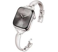 DEALELE Correa compatible con Apple Watch de 49 mm, 46 mm, 42 mm, 45 mm, 41 mm, 44 mm, 40 mm, 38 mm, pulsera de repuesto de metal con diamantes para iWatch Series 10/9/8/7/6/5/4/3/SE/Ultra para mujer