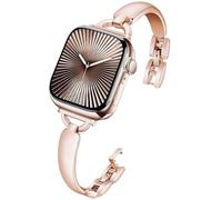 DEALELE Correa compatible con Apple Watch de 49 mm, 46 mm, 42 mm, 45 mm, 41 mm, 44 mm, 40 mm, 38 mm, pulsera de repuesto de metal con diamantes para iWatch Series 10/9/8/7/6/5/4/3/SE/Ultra para mujer