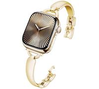 DEALELE Correa compatible con Apple Watch de 49 mm, 46 mm, 42 mm, 45 mm, 41 mm, 44 mm, 40 mm, 38 mm, pulsera de repuesto de metal con diamantes para iWatch Series 10/9/8/7/6/5/4/3/SE/Ultra para mujer