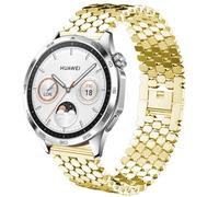 DEALELE Correa compatible con Galaxy Watch 46 mm/Galaxy Watch 3 45 mm, 22 mm, acero inoxidable a escala de pez de repuesto para Samsung Gear S3 Frontier/Classic/Huawei GT2 de 46 mm, color dorado