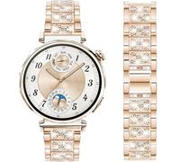 DEALELE Correa compatible con Huawei Watch GT6 / GT5 / GT4 41 mm / GT5 Pro 42 mm / Fossil Women's Gen 6 / Gen 5E 42 mm / Garmin Venu 3S, Correa de 18 mm con diamantes de strass brillantes en metal