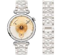 DEALELE Correa compatible con Huawei Watch GT6 / GT5 / GT4 de 41 mm / GT5 Pro de 42 mm / Fossil para mujer Gen 6 / Gen 5E 42 mm / Garmin Venu 3S, pulsera de metal con diamantes de imitación brillantes