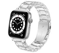 DEALELE Correa compatible con iwatch de 38 mm, 42 mm, 40 mm, 44 mm, 41 mm, 45 mm, coloridas bandas de resina de repuesto para Apple Watch Series 7/6, 5/4, transparente, 38 mm/40 mm/41 mm