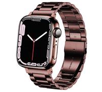 DEALELE Correa compatible con iWatch de 42 mm, 41 mm, 40 mm, 38 mm, correas de repuesto de metal de acero inoxidable sólido para Apple Watch Series 10/9/8/7/6/5/4/3/SE para mujeres y hombres (bronce)