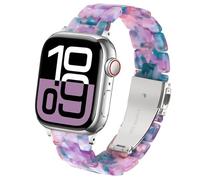 DEALELE Correa compatible con iWatch de 42 mm, 44 mm, 45 mm, 49 mm, correas de repuesto de resina colorida para Apple Watch Series 8,Ultra,7,SE,6/5,4/3 mujeres y hombres, violeta fluorescente