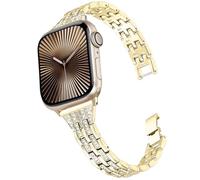 DEALELE Correa compatible con iWatch de 49 mm, 46 mm, 42 mm, 45 mm, 41 mm, 44 mm, 40 mm, 38 mm, pulsera de repuesto de metal con diamantes brillantes para Apple Watch Series 10/9/8/7/6/5/4/3/SE/Ultra