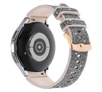 DEALELE Correa compatible con Samsung Galaxy Watch 7/6/5/4 de 1.575 pulgadas, 1.732 pulgadas, FE / 6 Classic / 5 Pro / 4 Classic, correas de repuesto de silicona con purpurina brillante para mujeres y