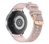 DEALELE Correa compatible con Samsung Galaxy Watch 7/6/5/4 de 1.575 pulgadas, 1.732 pulgadas, FE / 6 Classic / 5 Pro / 4 Classic, correas de repuesto de silicona con purpurina brillante para mujeres y