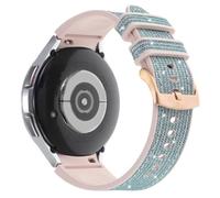 DEALELE Correa compatible con Samsung Galaxy Watch 7/6/5/4 de 1.575 pulgadas, 1.732 pulgadas, FE / 6 Classic / 5 Pro / 4 Classic, correas de repuesto de silicona con purpurina brillante para mujeres y