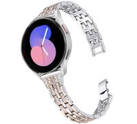 DEALELE Correa compatible con Samsung Galaxy Watch 7 / FE / 6/6 Classic / 5/5 Pro / 4/4 Classic / 3 de 41 mm, 20 mm, correas de repuesto de metal de diamante delgado para Huawei GT3 de 42 mm, mujeres