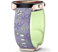DEALELE Correa grabada compatible con Samsung Galaxy Watch 7 / FE / 6/6 Classic / 5/5 pro / 4/4 classic / 3 41 mm, 20 mm, bandas de silicona suave con estampado de flores de leopardo para Huawei GT3