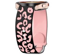 DEALELE Correa grabada compatible con Samsung Galaxy Watch 7 / FE / 6/6 Classic / 5/5 pro / 4/4 classic / 3 41 mm, 20 mm, bandas de silicona suave con estampado de flores de leopardo para Huawei GT3