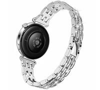 DEALELE Correa y funda compatible con Huawei Watch GT5 Pro de 42 mm / GT6 / GT5 / GT4 de 41 mm, 18 mm, pulsera de metal con diamantes de imitación brillantes con funda protectora brillante de repuesto