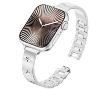 DEALELE Correas compatibles con Apple Watch de 49 mm, 46 mm, 42 mm, 45 mm, 41 mm, 44 mm, 40 mm, correa de repuesto de metal con diamantes de imitación brillantes para iWatch Series