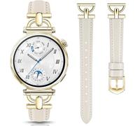 DEALELE Correas compatibles con Huawei Watch GT5 Pro de 42 mm / GT5 41 mm / GT4 41 mm / Garmin Venu 3S / Forerunner 265S / 255S / Fossil Gen 6 para mujer, correa de metal de piel suave de 18 mm, color