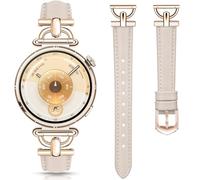 DEALELE Correas compatibles con Huawei Watch GT5 Pro de 42 mm / GT5 41 mm / GT4 41 mm / Garmin Venu 3S / Forerunner 265S / 255S / Fossil Gen 6 para mujer, correa de metal de piel suave de 18 mm, color