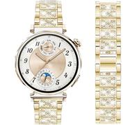 DEALELE Correas compatibles con Huawei Watch GT6 de 41 mm / GT5 Pro 42 mm / GT5 / GT4 de 41 mm / Fossil para mujer Gen 6 / Gen 5E 42 mm / Garmin Venu 3S, correa de metal con diamantes de imitación