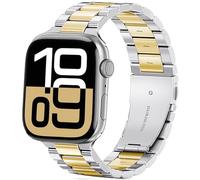 DEALELE Correas compatibles con iWatch de 42 mm, 41 mm, 40 mm, 38 mm, correa de repuesto de metal de acero inoxidable sin huecos para Apple Watch Series 11/10/9/8/7/6/5/4/3/SE para mujeres y hombres