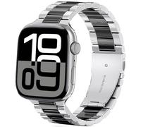 DEALELE Correas compatibles con iWatch de 42 mm, 41 mm, 40 mm, 38 mm, correa de repuesto de metal de acero inoxidable sin huecos para Apple Watch Series 10/9/8/7/6/5/4/3/SE, mujeres y hombres