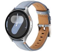 DEALELE Correas compatibles con Samsung Galaxy Watch 7 / FE / 6/6 Classic / 5/5 Pro / 4/4 Classic / 3 41 mm / Huawei GT3 / GT2 42 mm, 20 mm, correa de piel auténtica suave para mujeres y hombres, azul