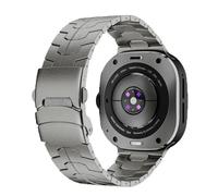 DEALELE Correas compatibles con Samsung Galaxy Watch 8 (40 mm / 44 mm) / 8 Classic (46 mm), acero inoxidable Iron Man sin huecos, correa de repuesto con cierre de seguridad para mujeres y hombres