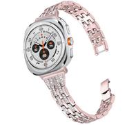 DEALELE Correas compatibles con Samsung Galaxy Watch Ultra de 47 mm 2025/2024, correa de repuesto de metal con diamantes de imitación delgados para Galaxy Watch Ultra 2 / Ultra para mujeres y hombres