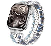 DEALELE Correas de cuentas compatibles con Apple Watch de 1.654 pulgadas, 1.614 pulgadas, 1.575 pulgadas, 1.496 pulgadas, pulsera elástica hecha a mano con cuentas de cristal para iWatch Series 10/9/8