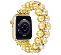 DEALELE Correas de perlas compatibles con Apple Watch de 49 mm, 46 mm, 42 mm, 45 mm, 41 mm, 44 mm, 40 mm, 38 mm, pulsera elástica con cuentas de perlas para iWatch 10, 9, 8, 7, 6, 5, 4, 3, SE Ultra