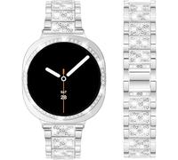 DEALELE Correas y funda compatibles con Samsung Galaxy Watch 8 de 40 mm, correa de metal delgada con diamantes de imitación con funda protectora de diamante de repuesto para mujeres y hombres (40 mm