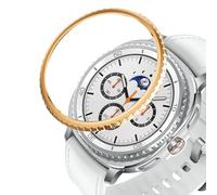 DEALELE Cubierta de bisel compatible con Samsung Galaxy Watch 8 Classic (46 mm), marco de metal de aleación ultrafina, anillo de bisel, cubierta adhesiva, accesorio protector antiarañazos (oro rosa)