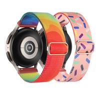 DEALELE Paquete de 2 correas compatibles con Samsung Galaxy Watch 7 / FE / 6/6 Classic / 5/5 Pro / 4/4 Classic / 3 41 mm, 20 mm, correa elástica de nailon colorido para Huawei GT3 de 42 mm, arcoíris