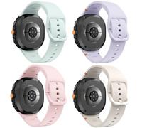 DEALELE Paquete de 4 correas compatibles con Samsung Galaxy Watch 8 de 40 mm, 44 mm, 8 Classic de 46 mm, correa de repuesto de silicona deportiva suave y transpirable para Galaxy Watch 8 2025, para