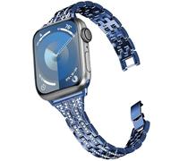 DEALELE Pulsera compatible con Apple Watch 38 mm, 42 mm, 40 mm, 44 mm, 41 mm, 45 mm, 49 mm, brillantes diamantes de imitación de metal para iWatch Series 9/8/7/6/5/4/3/SE/Ultra para mujer y hombre,