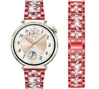 DEALELE Pulsera compatible con Huawei Watch GT5 Pro 42 mm / GT5 41 mm / GT4 41 mm / Fossil Women's Gen 6 / Gen 5E 42 mm / Garmin Venu 3S, 18 mm Glitter Strass Diamond Metal Pulseras para mujer, 18mm