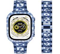 DEALELE Pulsera compatible con iWatch de 40 mm, 44 mm, 41 mm, 45 mm, 49 mm, con brillantes, diamantes de imitación, metal, con funda protectora, repuesto para Apple Watch Series 9/8/7/6/5/4/SE/Ultra