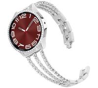 DEALELE Pulsera compatible con Samsung Galaxy Watch 6 40 mm/44 mm/6 Classic 43 mm/47 mm, 20 mm de purpurina fina de diamantes de imitación de metal pulsera con funda protectora para hombre y mujer,