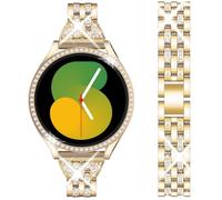 DEALELE Pulsera y carcasa de cristal templado compatible con Samsung Galaxy Watch 7 / FE / 6/5 / 4 40 mm 44 mm, 20 mm purpurina diamante metal pulseras con funda protectora con protector de pantalla