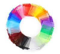 Dealglad® 100 bolsas de organza de 5 x 7 pulgadas, colores mezclados, con cordón, para bodas, fiestas, Navidad, regalos