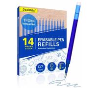 DealKits 14 minas de repuesto borrables para bolígrafo de gel de 0,7 mm, color azul, compatible con Pilot FriXion Ball & Clicker & Eberhard Faber, mina de repuesto para bolígrafo de gel borrable