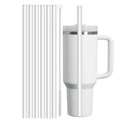 DealKits 6x Cannucce Riutilizzabili compatibile con Stanley Cup 40 oz, con 1 Spazzola per la Pulizia, Materiale Tritan, senza BPA, Cannucce di Ricambio, Cannucce Trasparenti (30 cm)