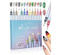 DealKits Juego de lápices de uñas de 12 colores, 3D resistente al agua, herramientas de manicura, lápiz de puntos de graffiti, pincel para manualidades, arte de uñas, belleza, joyas, perfecto para
