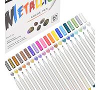 DealKits - Rotuladores metálicos de primera calidad, juego de 20 colores surtidos, lápices metálicos para hacer tarjetas, álbum de fotos, libro de visitas, boda, papel, piedra, punta fina (1 mm)