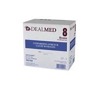 Dealmed Vendas de gasa elástica no estéril de 2 pulgadas, vendas de gasa estiradas sin látex, vendas de malla médicas no adherentes para el cuidado de heridas (caja de 96 rollos)
