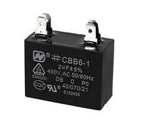 DealMux AC 450V 2uF 4 Pin del motor del ventilador Correr capacitor, Negro, CBB6-1