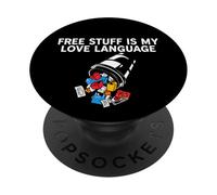 Deals Hunter Free Stuff Is My Love Language PopSockets PopGrip Adhesivo