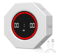 Dealswin Temporizador con Sensor de Gravedad Recargable, Pomodoro Timer Digital Temporizador Visual 1/3/5/15/30/60/90 Minutos para Niños, Trabajo, Estudio, Cocina (Blanco)