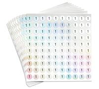 dealzEpic - Pegatinas reflectantes con números láser del número 1, pegatinas autoadhesivas redondas, para inventario/almacenamiento de organización, paquete de 10 hojas