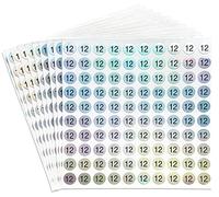 dealzEpic - Pegatinas reflectantes con números láser del número 12, pegatinas autoadhesivas redondas, para inventario/almacenamiento de organización, paquete de 10 hojas