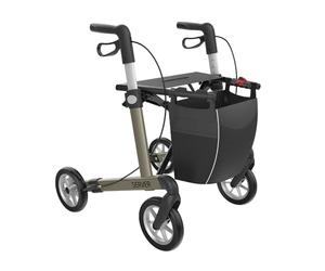 Deambulator de 4 ruedas plegable ligero para personas mayores, ayuda a caminar, plegable, altura regulable, muy ligera.