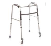 Deambulatore girello per anziani pieghevole in alluminio anodizzato 2 puntali e 2 ruote piroettanti da 7 cm serie Click Art. RP734